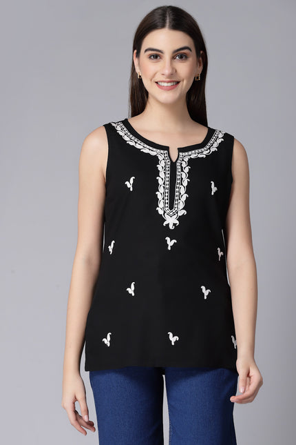 Laiba Aari Embriodered Sleevless Kurti For Women