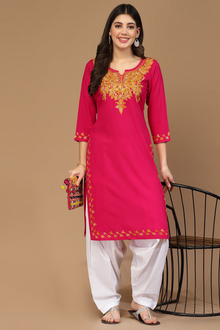 Zeenat Aari Pink Long Kurti For Women