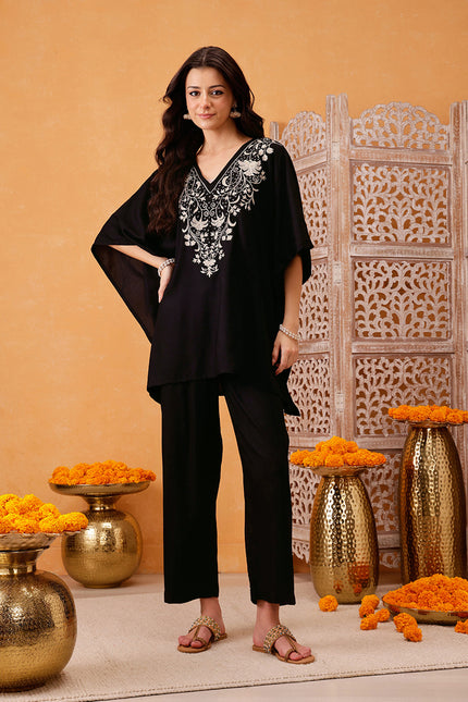 Qazmi Parvin Kashmiri Zari Work Kaftan CoOrd Set