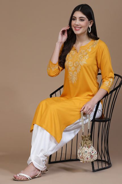 Mehak Mustard Long Kurti For Women