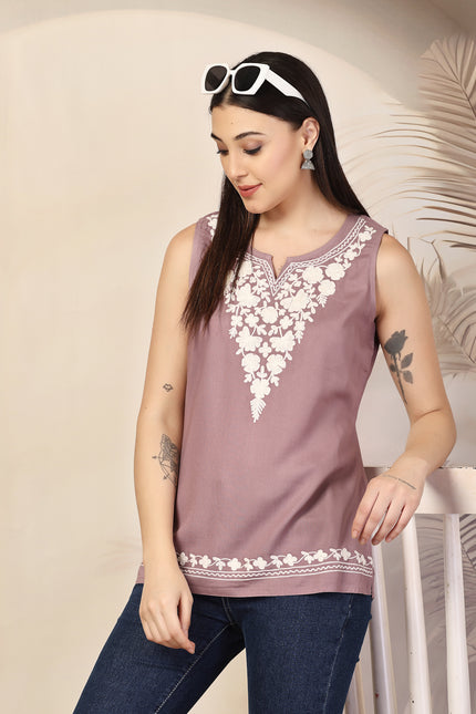Ziana Sleeveless Short Kurti For Women