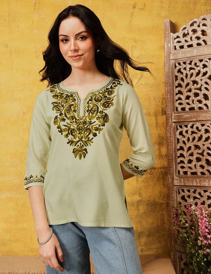 Qazmi Women's Kashmiri Aari Work Kurti