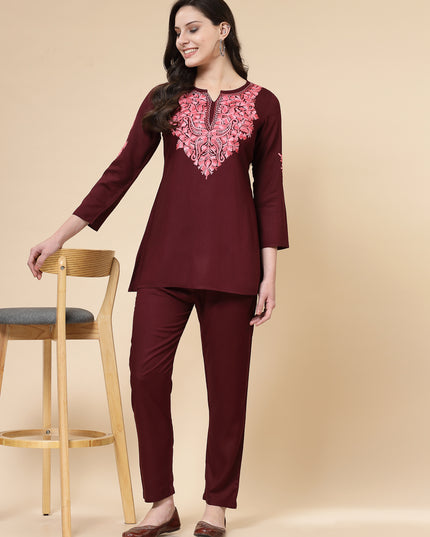 Ayesha Wine Co-Ord Set