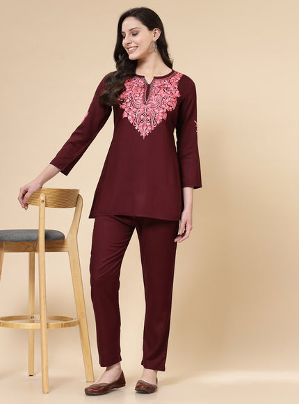 Ayesha Wine Co-Ord Set