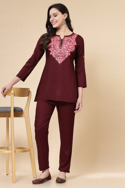 Ayesha Wine Co-Ord Set