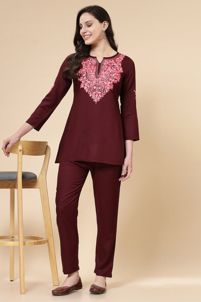 Ayesha Wine Co-Ord Set