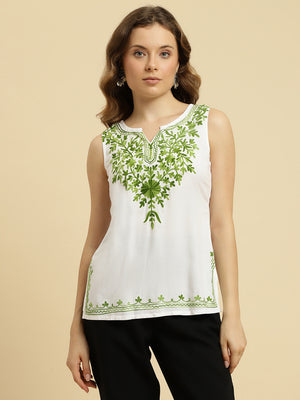 Aari Sleeveless Short Kurti For Women