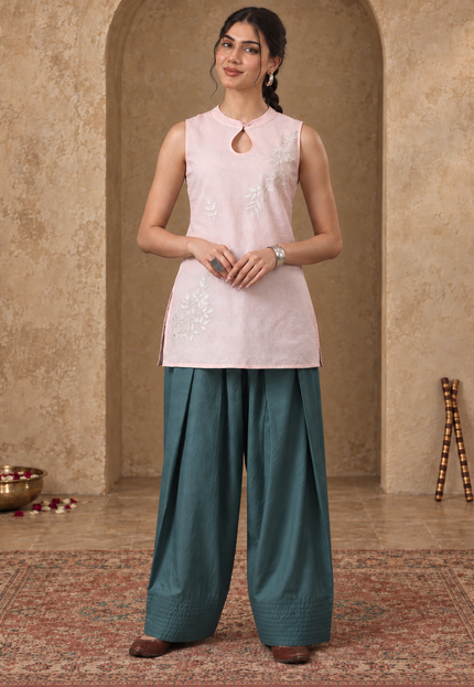 Vaani Peach & Green Farshi Set