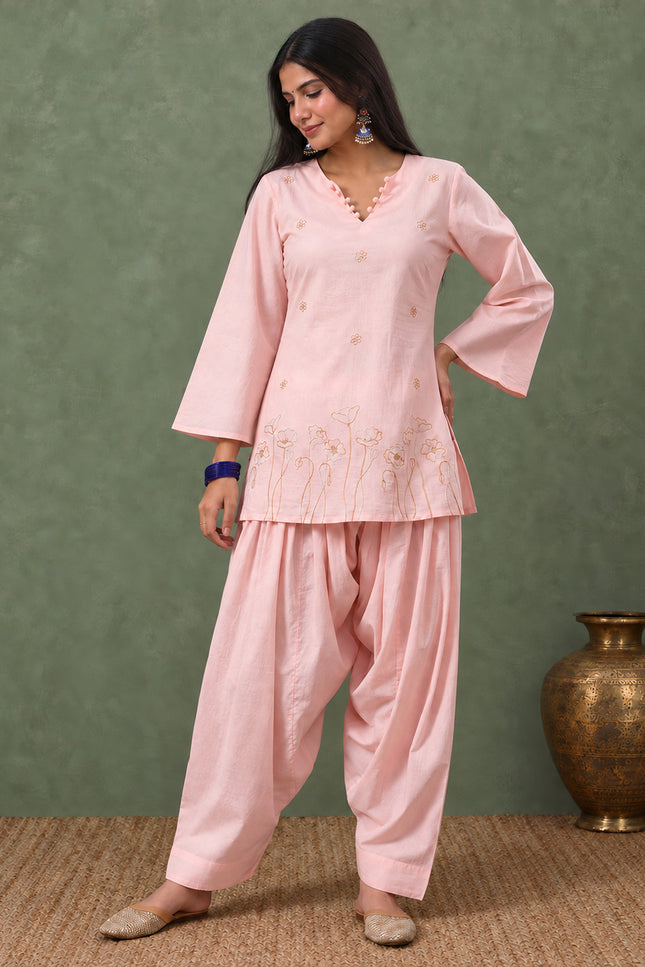 Sitara Peach Farshi Set