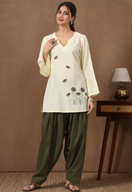 Ishani Yellow & Green Farshi Set