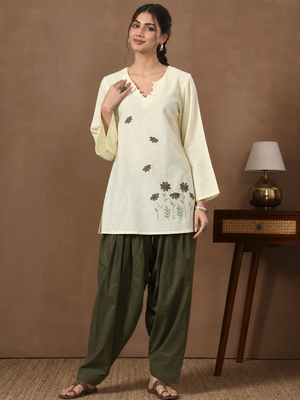 Ishani Yellow & Green Farshi Set