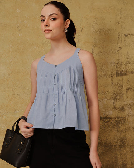 Qazmi Women's Cotton Linen Tank Top