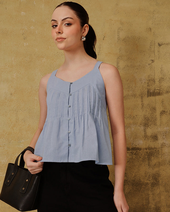 Qazmi Women's Cotton Linen Tank Top