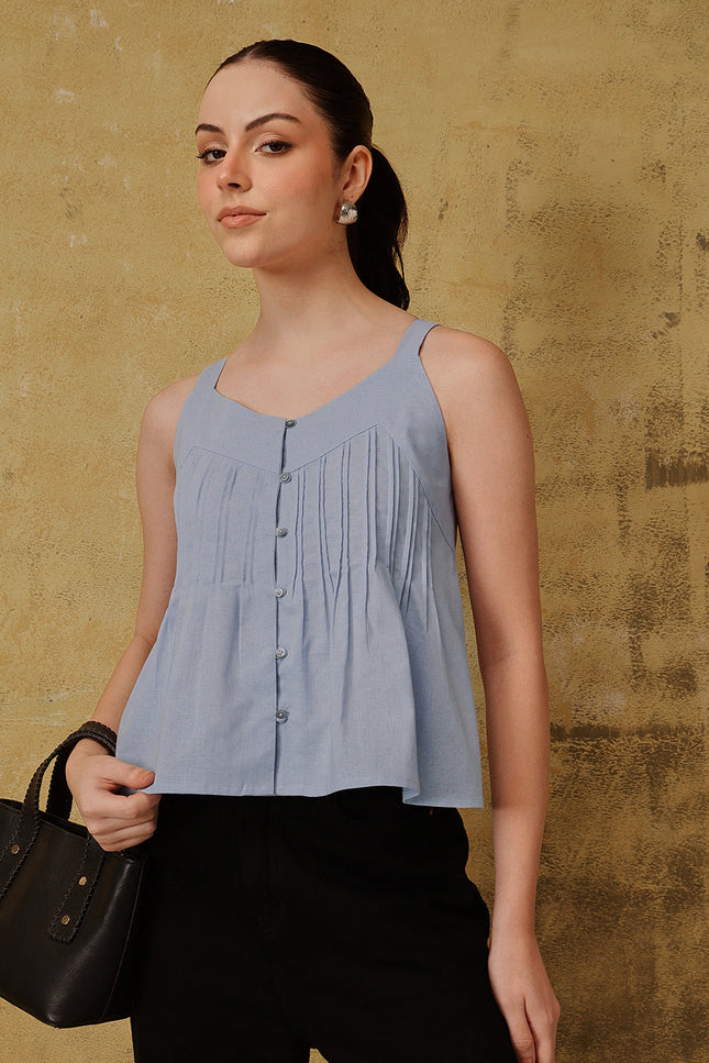 Qazmi Women's Cotton Linen Tank Top