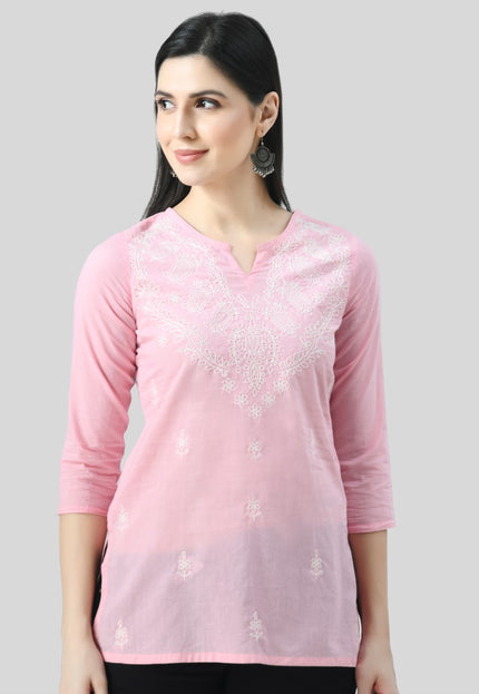Chikan Short Kurti For Women