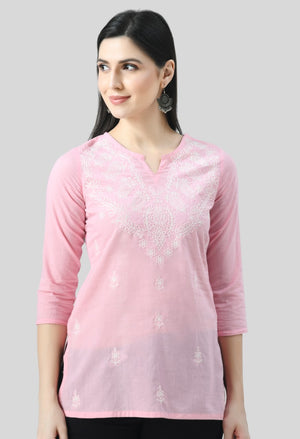 Chikan Short Kurti For Women