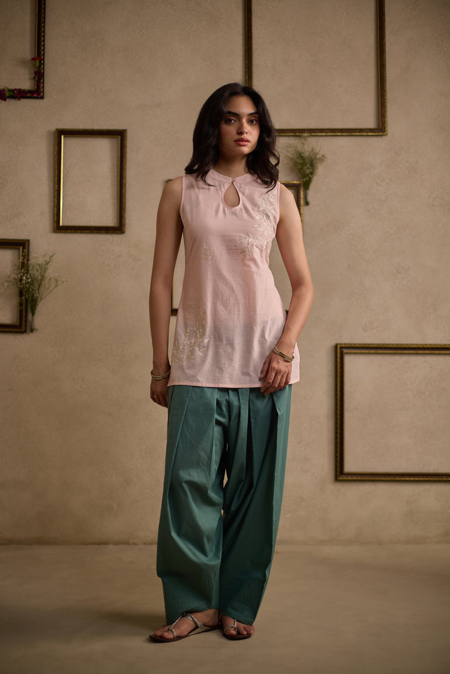 Vaani Peach & Green Farshi Set