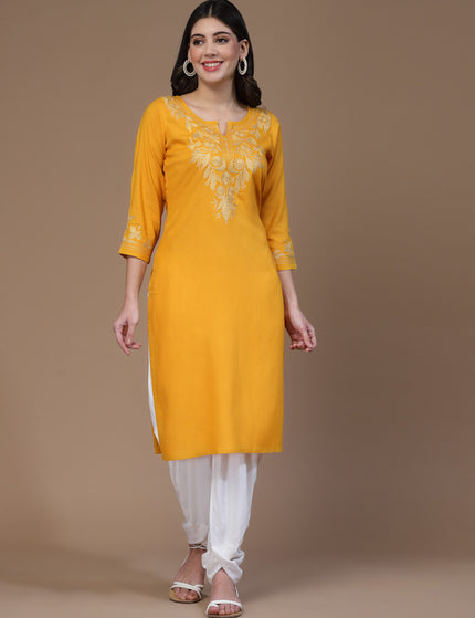 Mehak Mustard Long Kurti For Women
