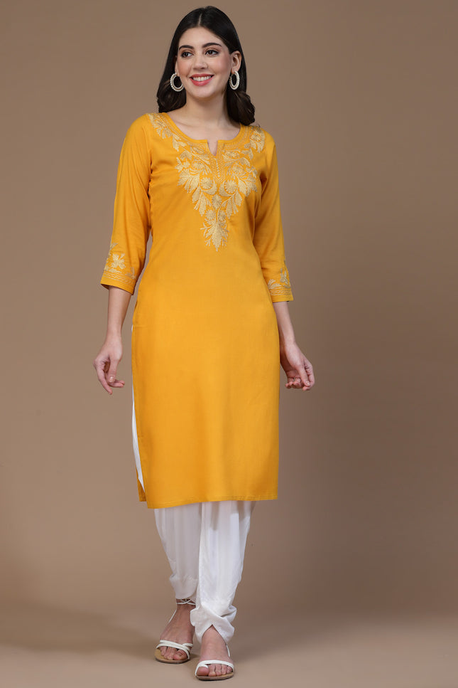 Mehak Mustard Long Kurti For Women