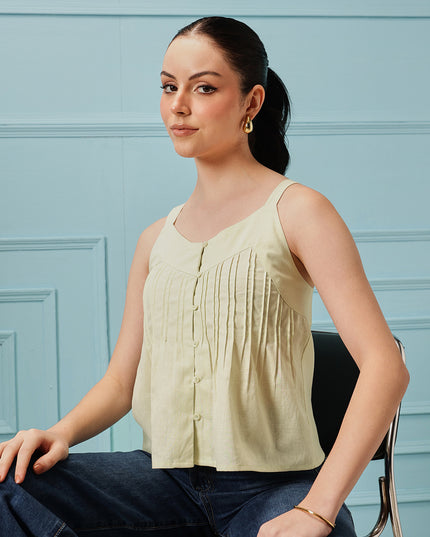 Qazmi Women's Cotton Linen Tank Top