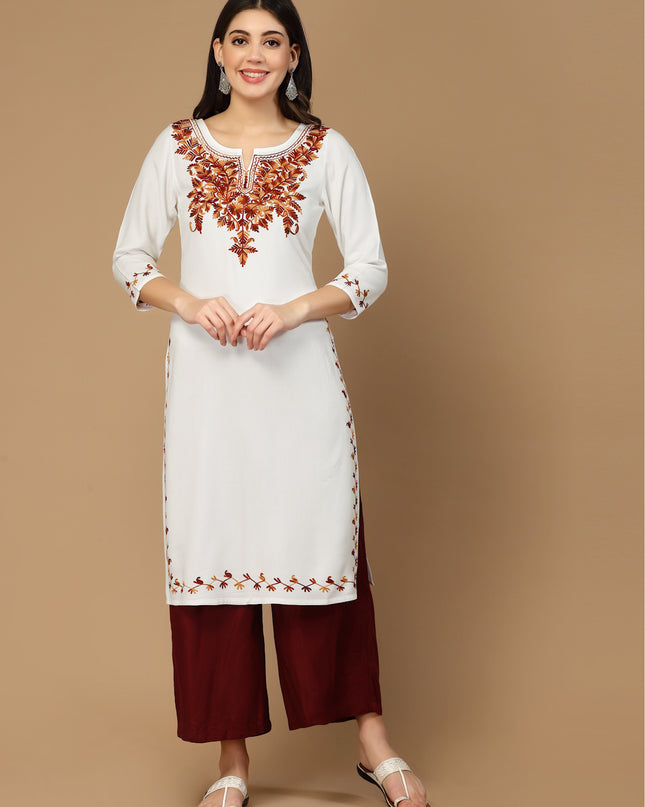 Off White Kerry Long Kurti For Women
