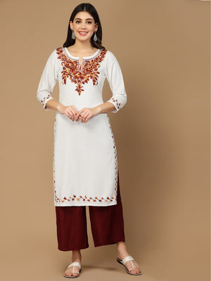 Off White Kerry Long Kurti For Women