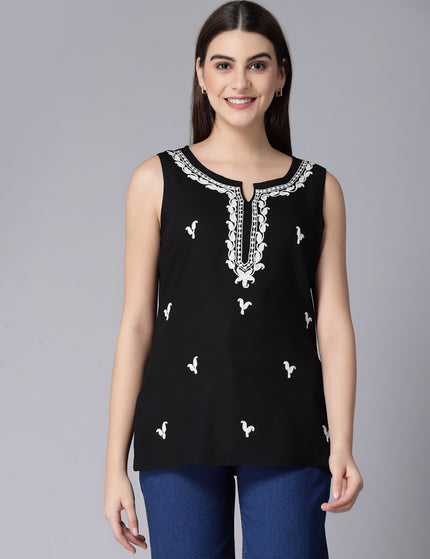 Laiba Aari Embriodered Sleevless Kurti For Women