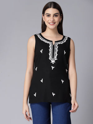 Laiba Aari Embriodered Sleevless Kurti For Women