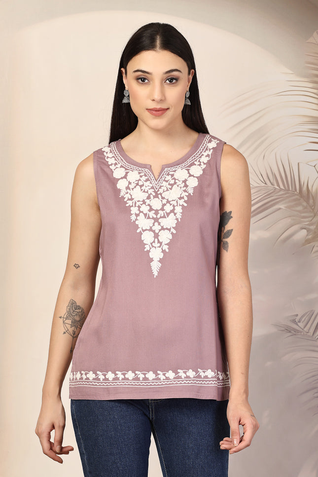 Ziana Sleeveless Short Kurti For Women