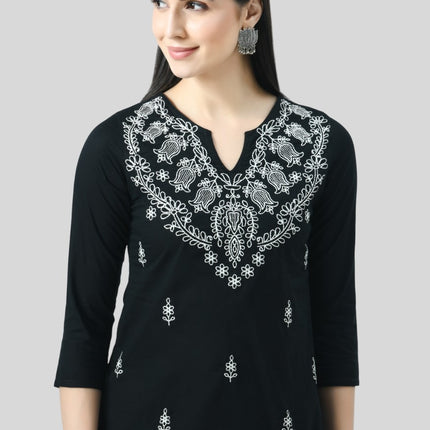 Chikan Short Kurti For Women