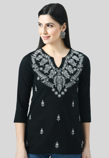 Chikan Short Kurti For Women