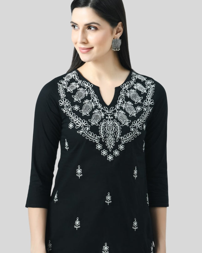 Chikan Short Kurti For Women