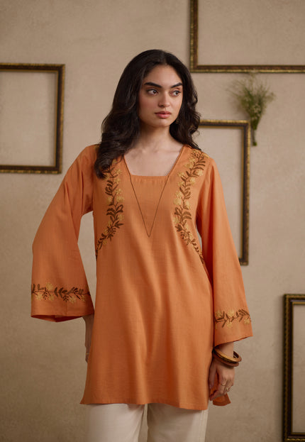 Qazmi Women Pure Cotton Square-Neck Aari