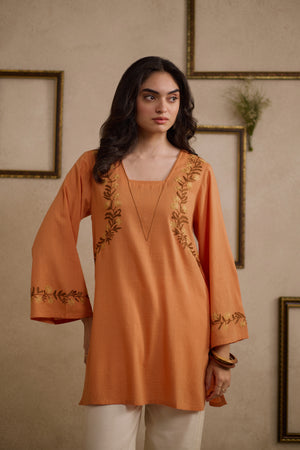 Qazmi Women Pure Cotton Square-Neck Aari