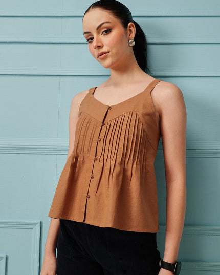 Qazmi Women's Cotton Linen Tank Top