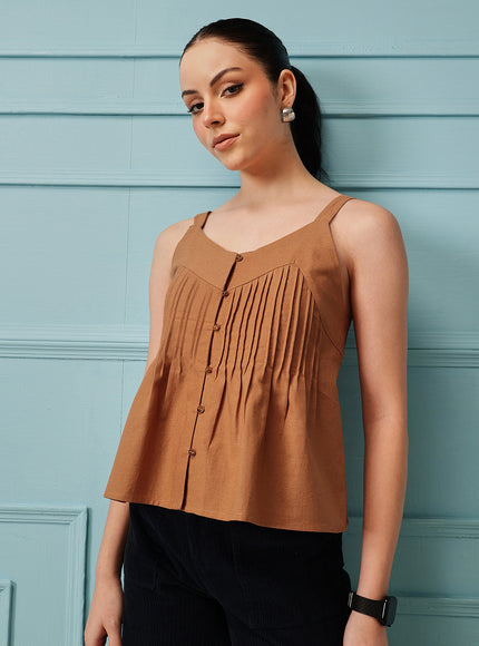 Qazmi Women's Cotton Linen Tank Top