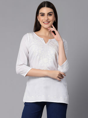 Zahra Self Aari Short Kurti For Women