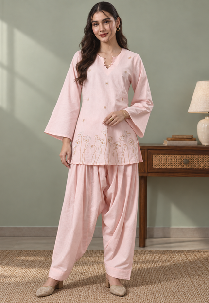 Sitara Peach Farshi Set