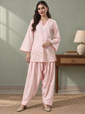 Sitara Peach Farshi Set