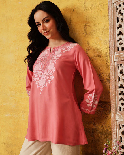 Qazmi Women's Kashmiri A-Line  Flared Kurti