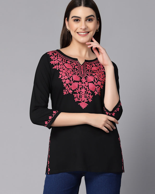 Mayra Aari Embroidered Short Kurti For Women