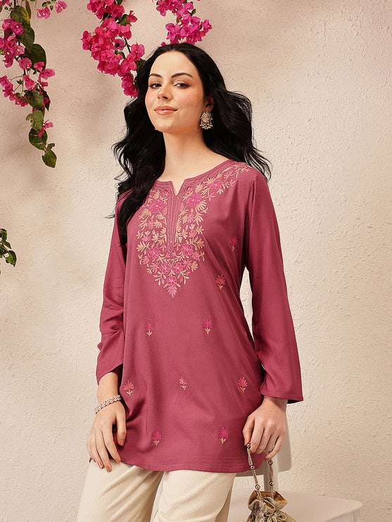 Qazmi Women's Kashmiri A-Line  Flared Kurti