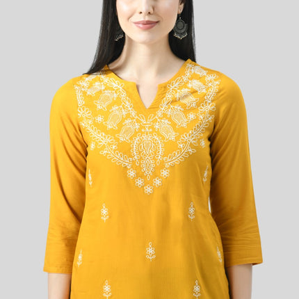 Chikan Short Kurti For Women