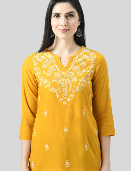Chikan Short Kurti For Women