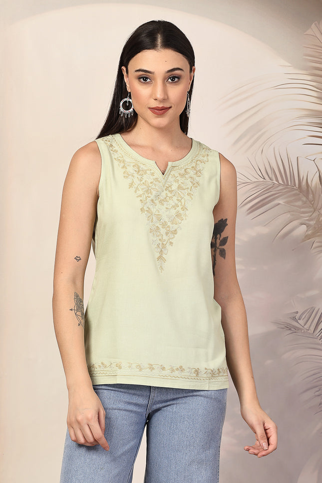 Ziana Sleeveless Short Kurti For Women