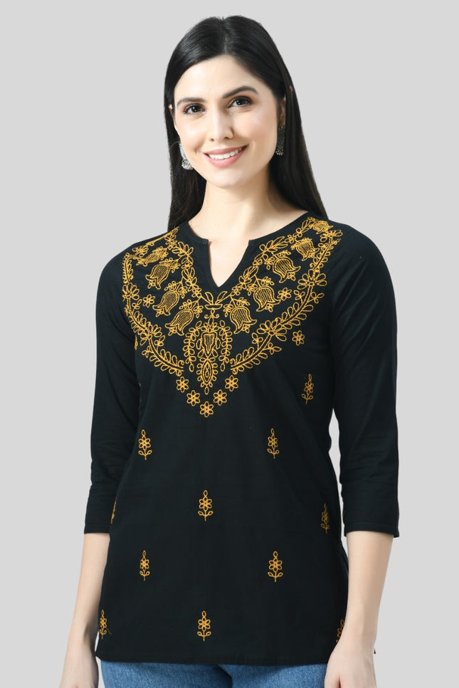 Chikan Short Kurti For Women