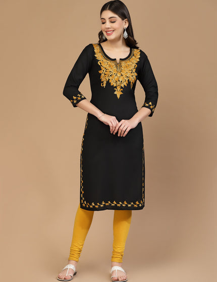 Black Kerry Long Kurti For Women
