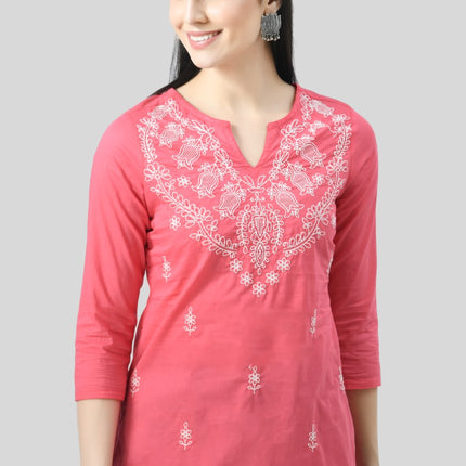 Chikan Short Kurti For Women