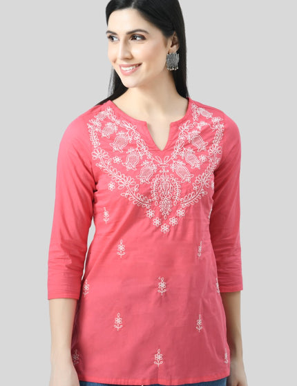 Chikan Short Kurti For Women