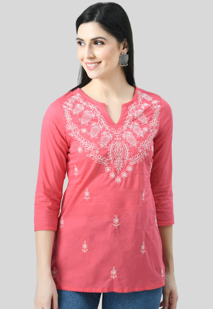 Chikan Short Kurti For Women